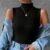 Blusa Feminina Tricot Garrafinha Blogueirinha Gola Alta Estilosa Elegante