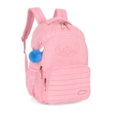 Mochila De Costas Stitch Com Divisão Laptop Juvenil Rosa – Luxcel