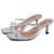 Sandália Tamanco Feminino Salto Stiletto Prata Metalizado Original Dubuy 304DB