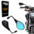Retrovisor BMW F800 Haste Longa Rebaixada 90 Graus Lente Convexa Azul Rosca Para Honda