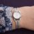 Relógio Feminino Pequeno Prata Champion Linha Luxo Original CF24313Q Prateado Presente Pulseira Leve