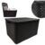 Caixa Organizadora 7L Rattan Preto Cesto Organizador Com Tampa Multiuso Brinquedos Cosméticos Roupas