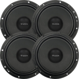 Kit 4 Auto Falantes 6 Polegadas Mid Bass 100w 4 Ohms Leson Onix Corsa Astra Siena Cronos Fox HB20 Up