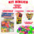 40 Kit Bíblico Magiquisto Massinha + Colorir + Giz + Forminha Lembrancinha Religioso Completo Festa