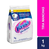 Tira Manchas Vanish em Pó Crystal White Oxi Action para roupas brancas Refil Econômico 1kg