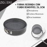 Forma De Bolo com Fundo Removível, Antiaderente – 26,5cm
