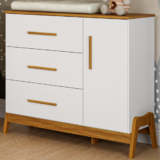 Cômoda De Bebê Infantil 1 Porta 100% MDF Anti-tombamento Arco Retrô