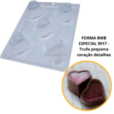 1~4 Formas Bwb Trufa Pequena Coração Detalhes C/ Silicone Trufa 70G Cod-9917  (Bwb Especial) (CHOCO)