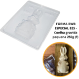 1~4 Forma BWB Com Silicone (3 partes) Chocolate Cód.825 – Coelha Grávida Pequena (F) 250g. Páscoa