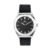 Relógio Masculino Saint Germain Hudson Murray Metal Prata Fundo Preto Pulseira de Couro Preta