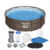 Piscina Estrutural 9150L Circular Deluxe + Escada + Bomba Filtrante + Capa + Forro Bestway