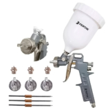 Pistola Pintura Gravidade Tanque Alto 600ml + Bicos + Kit Reparo Para Tinta Esmalte Base Água Verniz
