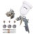 Pistola Pintura Gravidade Tanque Alto 600ml + Bicos + Kit Reparo Para Tinta Esmalte Base Água Verniz