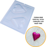 1~4 Forma bwb com silicone (3 partes) cod 10154 – Coração Liso Raso 100 gramas