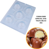 1~4 Forma BWB Com Silicone (3 partes) Trufa Hélice 45g.Para Festas Trufas, Bombons, Alfajor COD 1018 (CHOCO)
