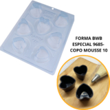 1~4 Forma para chocolate bwb com silicone (3 partes) 9685 – Copo Mousse 10  35g (CHOCO)