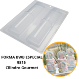 1~4 FORMA BWB COM SILICONE (3 PARTES) CÓD.:9815 – CILINDRO GOURMET 43g PARA CHOCOLATE, BOMBOM E CONFEITARIA. (CHOCO)