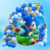 Kit 125 Balões SONIC AZUL CL  7”+ AZUL  7 + OURO Metalizado 5” – Balão Bexiga Liso/Cromado KIT18