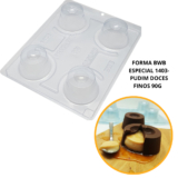 1~4 Forma BWB Com Silicone (3 partes) Para Chocolate Cód. 1403 – Pudim 90g. Para Festas Padaria e Confeitaria (CHOCO)