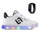 Tenis Infantil De Led Casual Escolar Sapatenis Meninos Street Calce Facil + Relogio