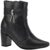Bota Bico Fino Feminina com Zíper Lateral Cano Curto Salto com Acessório Lacinho 204