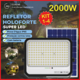 Holofote Refletor Led 2000W Solar Prova D’àgua C/placa Solar para Jardim ou Ambientes Externos