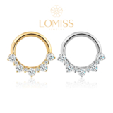 LOMISS Piercing Helix Conch Argola  Aço Cirúrgico Pvd Detalhe Zircônia Orelha Nariz Daith