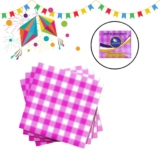 50~300 GUARDANAPO XADREZ PINK, FESTA JUNINA, 19,5X22,5