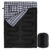 Saco de Dormir Casal Travesseiro Flanela 225*150cm Impermeável Envelope Camping Preto WCT FITNESS