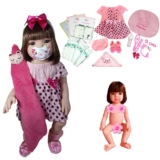 Bebe Reborn Silicone Menina Pode Dar Banho + Bolsa + Pelúcia – 48cm!
