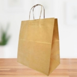 40 Sacolas De Papel Kraft Grande Resistente C/ Alça Delivery