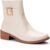 Bota Feminina Lumiss Cano Baixo Montaria Rasteira Fivela Off White