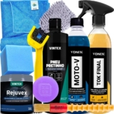 Kit Completo Lavagem de Moto Tok Final Moto-V Pneu Pretinho