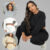 Conjunto Feminino Moletom Cropped Flanelado Blusa e Calça Jogger Liso Inverno