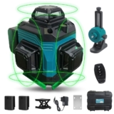Laser Recarregável Nível 360 ° Nivelador De Linhas Auto-Nivelamento Verde Vertical & Horizontal Cruz 16