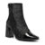 Bota Feminina Salto Bloco Tela Cano Curto Bico Quadrado Confortável Elegante Lançamento