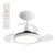 Ventilador De Teto Aliseu Retrátil Mid Branco Bivolt  Com Controle Remoto Luminária Led 3 Tonalidades