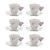 Linha Borboleta: Conjunto Xícaras Pires para Café 100ml, Chá 200m e Prato sobremesa Porcelana 6 peças Wolff