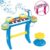 Teclado Piano Infantil Com Microfone e Banquinho Instrumento Musical Brinquedo com Luz e Som