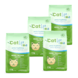 Kit 4 Areias Higiênica Cat Life Bio Grãos Médios para Gatos 4 kg