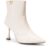 Bota Feminina Lumiss Bico Fino Salto Alto Fino Cano Curto Off White