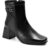Bota Feminina Lumiss Salto Bloco Baixo Cano Curto Detalhe Metal