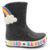 Galocha Bota Infantil Plugt Menina Confortável Leve Macio Nuvem Arco Iris Glitter Preto