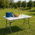 Mesa Dobrável Portátil De Plástico Que Vira Maleta Para Camping Praia Churrasco 180X74cm Branco
