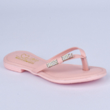 Sandália Rasteira Infantil Kidy Flat Nude com Tereré Menina Juvenil Rasteirinha Com 2 Pulseiras