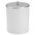 Lixeira 5 Litros Banheiro Pia Cozinha Escritório Lavabo Linha Conceito Branco com Tampa Prata ARTHI