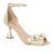 Sandália Feminina Stessy Shoes Salto Baixo Rolha Geométrico Enfeite Laço Casual Confortável Marrom