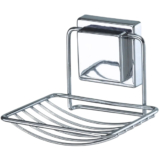 Saboneteira De Parede Porta Sabonete Banheiro Lavabo Fixação Ventosa  Sucção Cromado Arthi
