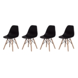 Conjunto 4 Cadeiras Eames Pp DSW Eiffel Escrivaninha Escritorio – Cores diversas