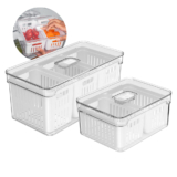Organizador de Geladeira  2,2 / 5 Litros Com Cesto para Frutas Legumes Vegetais – Ou Clear Fresh